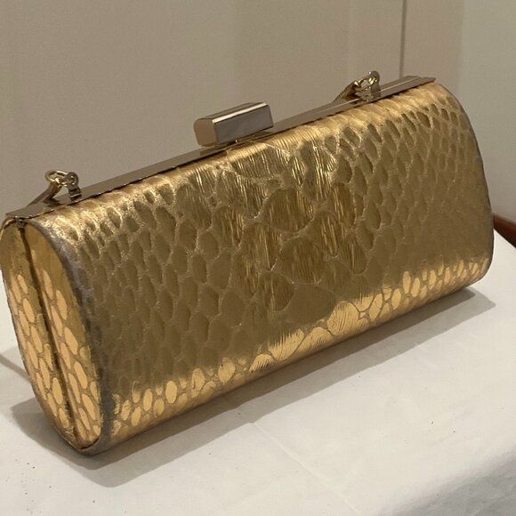 Inge Christopher snakeskin gold clutch - Picture 1 of 5